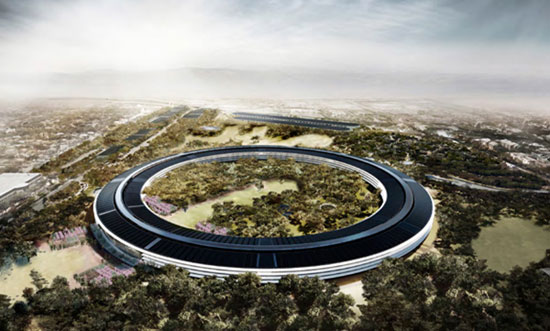 苹果飞船总部航拍更新 实体大楼初见雏形