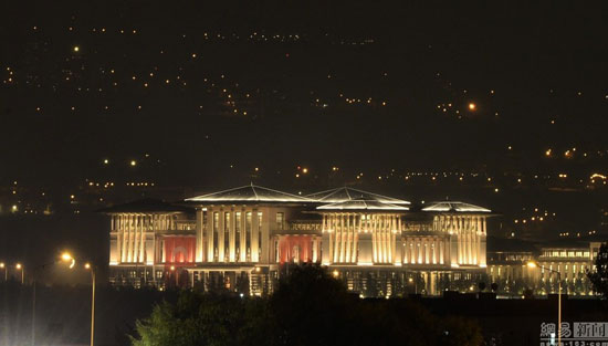 当地时间10月27日，土耳其安卡拉，土耳其新总统府内景。