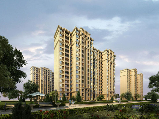 正弘澜庭叙高层外立面透视图