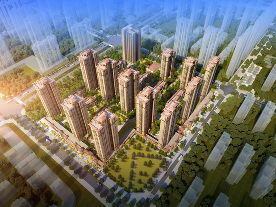 万科城三期东北角鸟瞰图