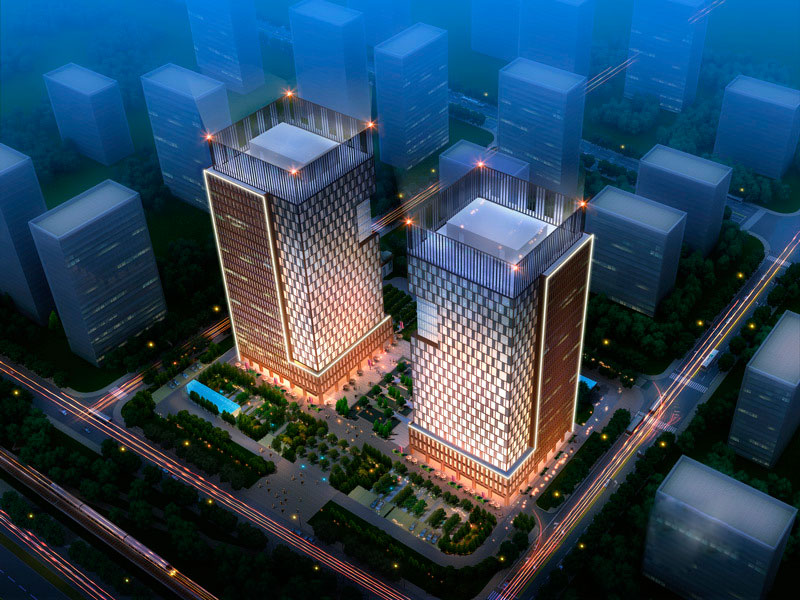 正商宇陆广场夜景透视图