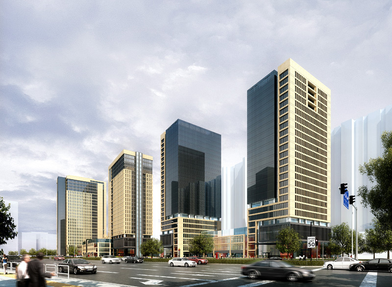 楷林IFC东南角街景透视图