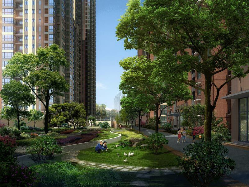 通利紫荆尚都林荫道效果图