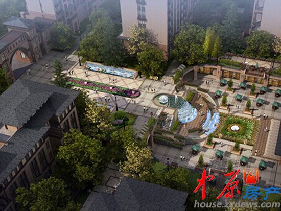 中森林语美墅中心景观鸟瞰图