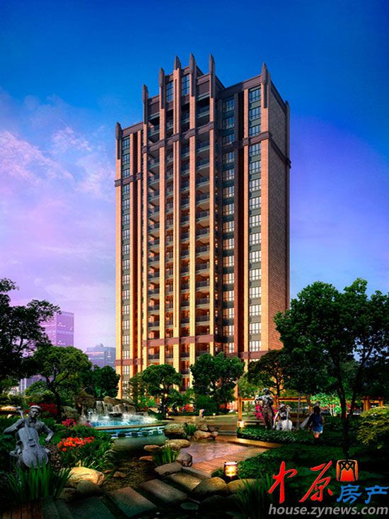 维也纳湖畔高层夜景效果图