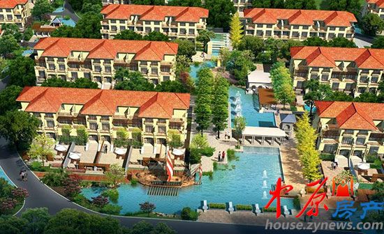 金荣盛景濠庭小区局部水景鸟瞰图