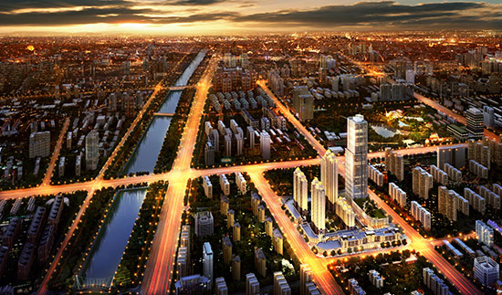 郑州万达中心项目鸟瞰图