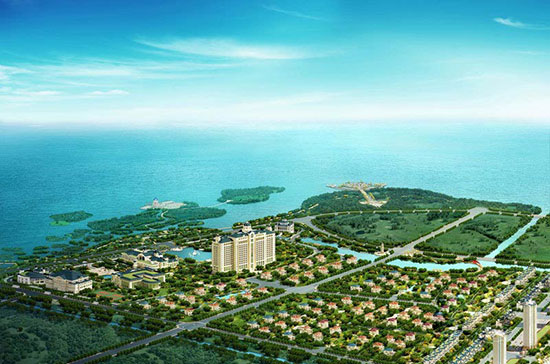 恒大金碧天下鸟瞰图外景图