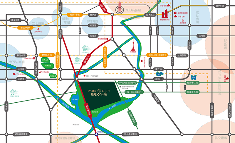 绿地公园城交通图