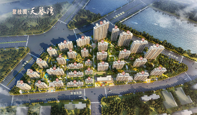 郑州碧桂园天琴湾效果图-鸟瞰图